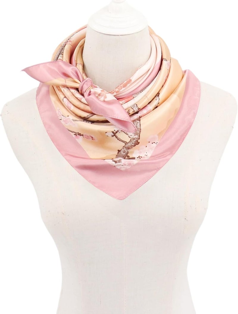 vimate 35" Square Silk Like Head Scarf - Women's Fashion Silk Feeling Scarf for Hair Wrapping and Sleeping at Night. - Image 4